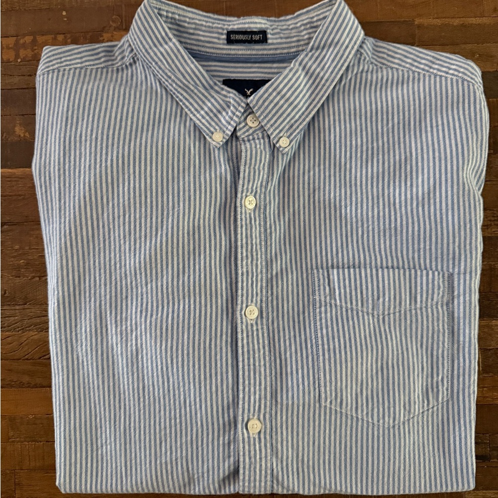 AE Blue Striped Men's Shirt
